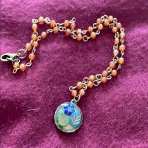 Floral charm necklace